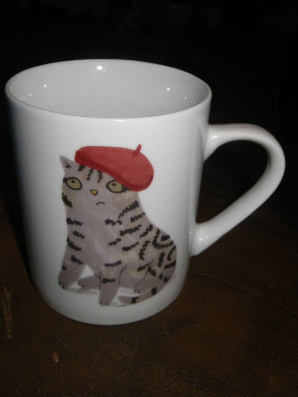 Cat Mug Magpie Jo Clark Design French Beret Coffee Vegan Friendly Tiger Tabby